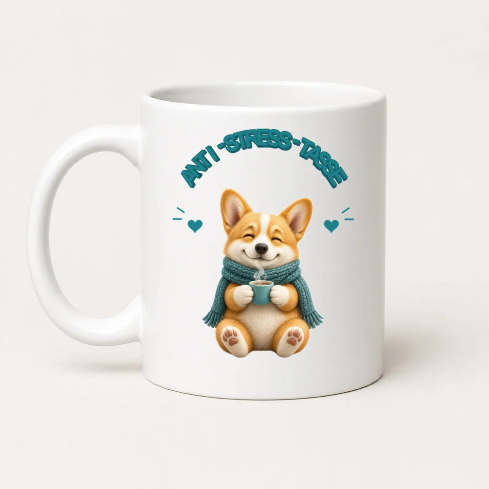 Anti-Stress-Tasse Corgi 325 ml Keramik Kaffeebecher Geschenk - WS-Trend.de
