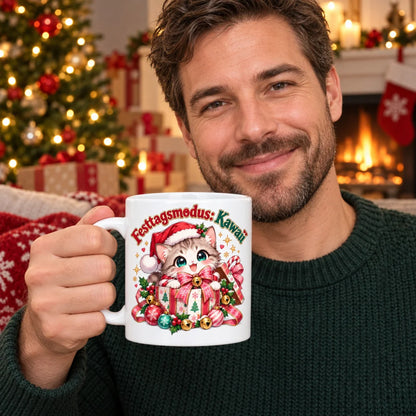 WS-Trend Festtagsmodus Anime Weihnachtstasse Keramik 330 ml mit Spruch - WS-Trend.de