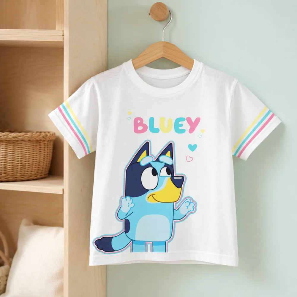 Bluey Bingo 2er Set Kinder Mädchen kurzarm T-Shirt Shirt Gr 92-98 Baumwolle - WS-Trend.de