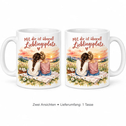 Beste Freundin Tasse mit Spruch – Aquarell Geschenk aus Keramik 330 ml - WS-Trend.de