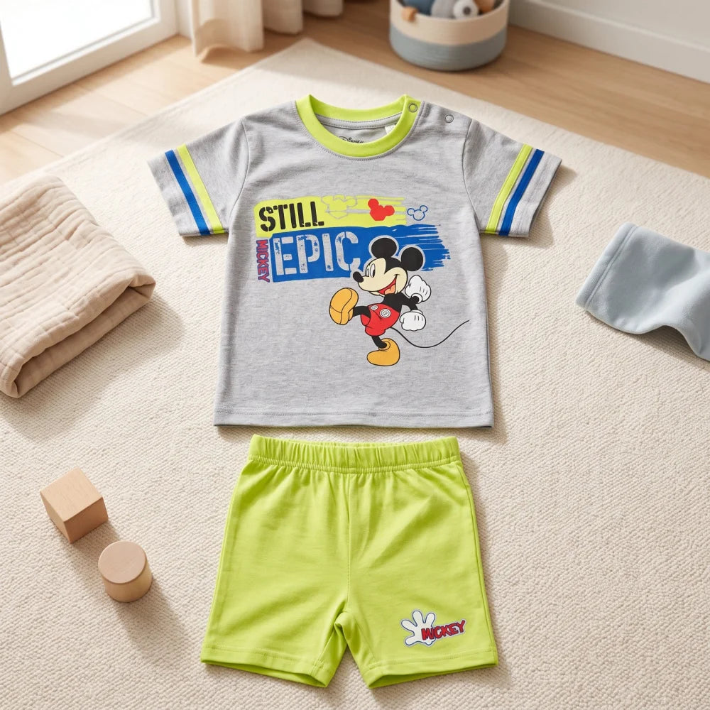 Disney Mickey Maus Baby 2tlg.Set Kleinkind T-Shirt plus Shorts Gr. 62 - 86 - WS-Trend.de