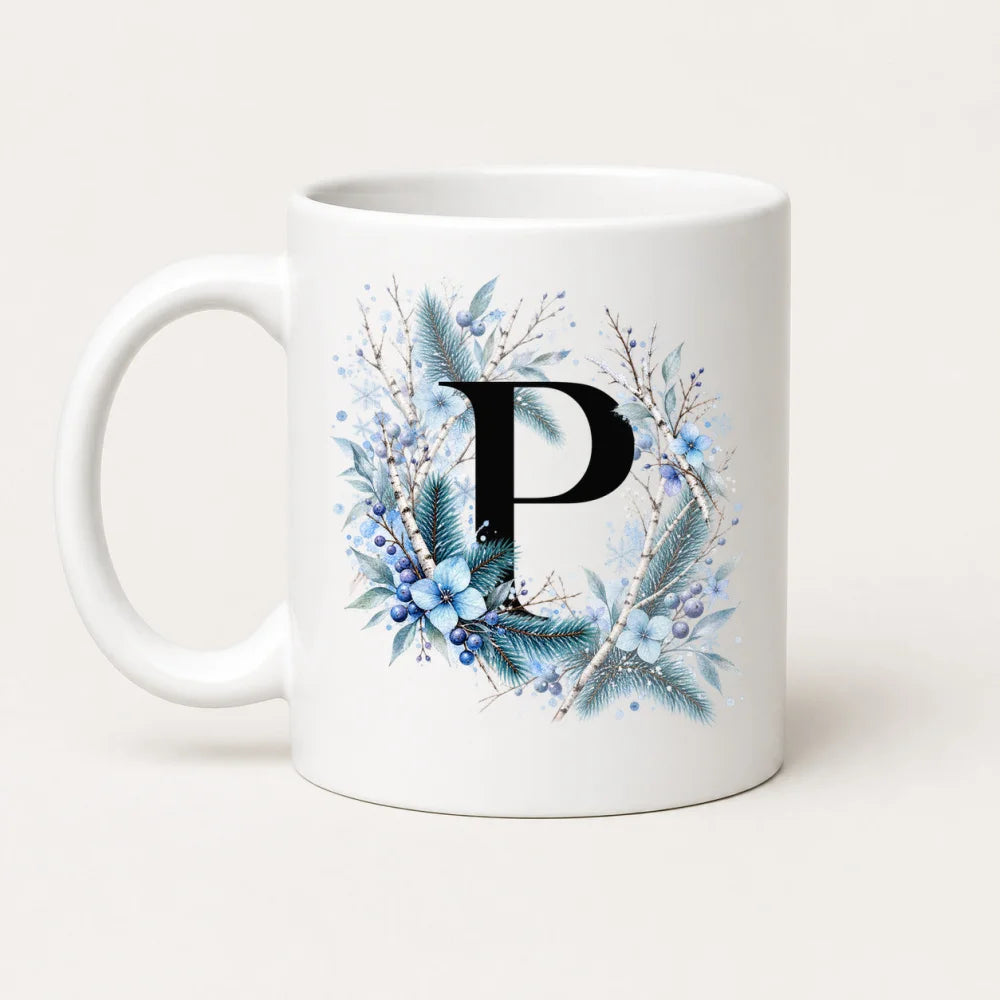 Winter Tasse A-Z Buchstaben 325 ml Keramik Geschenkidee personalisiert - WS-Trend.de