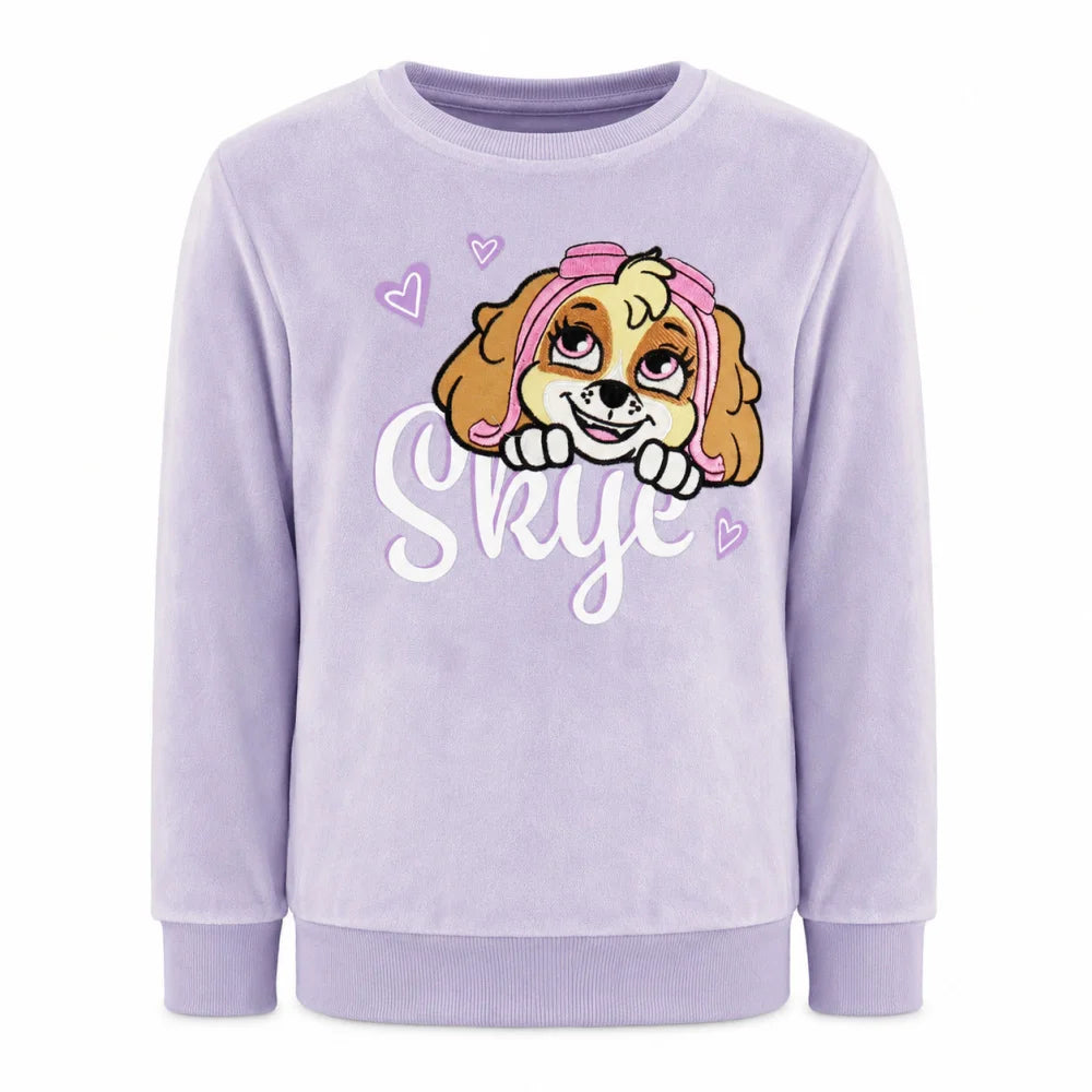 Sweater PAW PATROL Skye Kinder Mädchen Velour Pullover Pulli Gr. 98 - WS-Trend.de