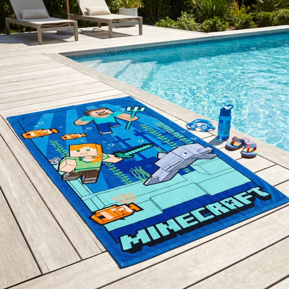 MInecraft Gamer Steve Alex Mikrofaser Badetuch Strandtuch XL 70x140 cm Fast Dry - WS-Trend.de
