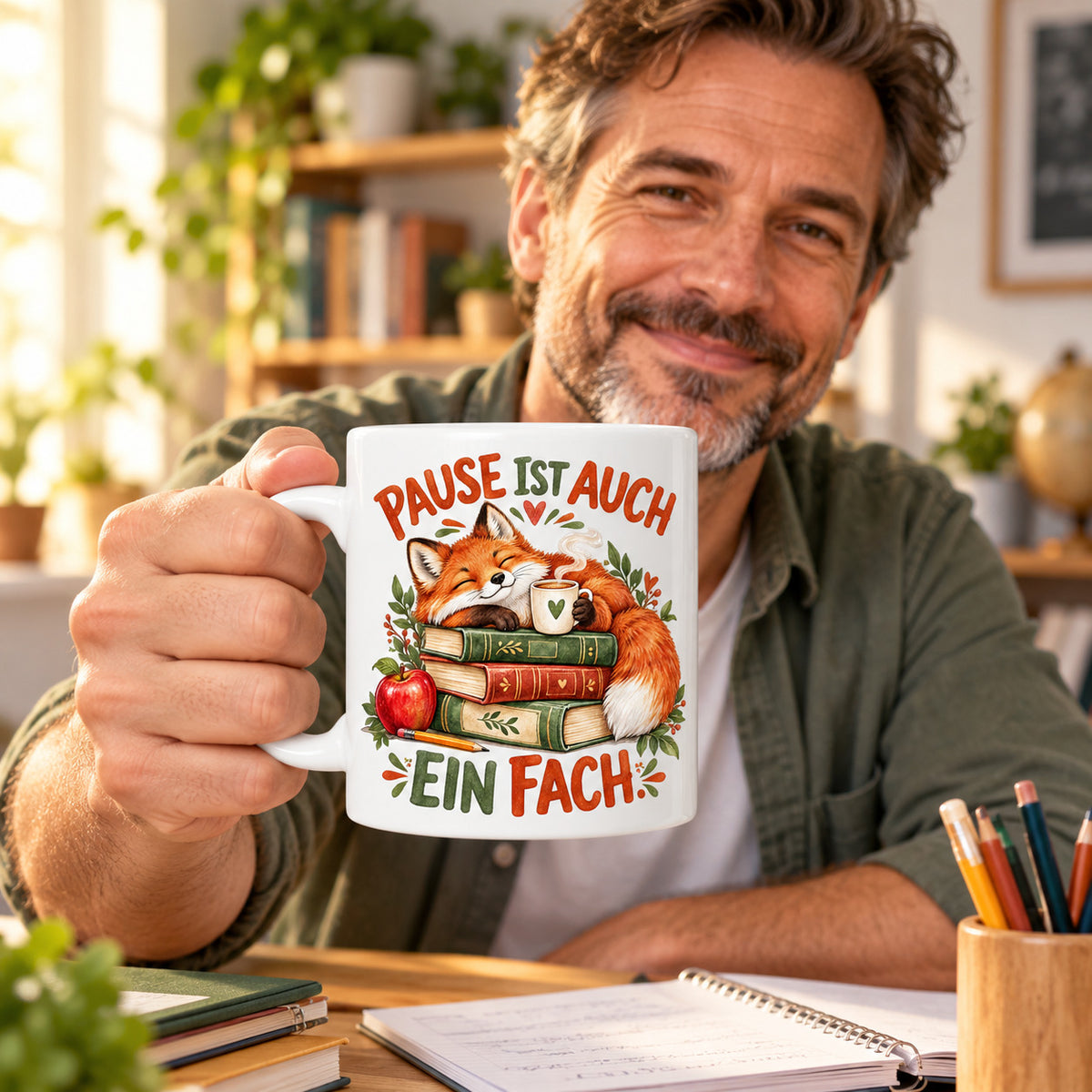 Lehrer Tasse Keramik 330 ml Geschenk Lehrerin Unterricht Spruch Kaffee