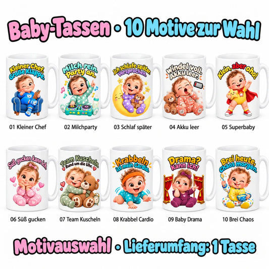 WS-Trend Baby Tassen Keramik 330 ml lustige Sprüche 10 Motive zur Wahl - WS-Trend.de