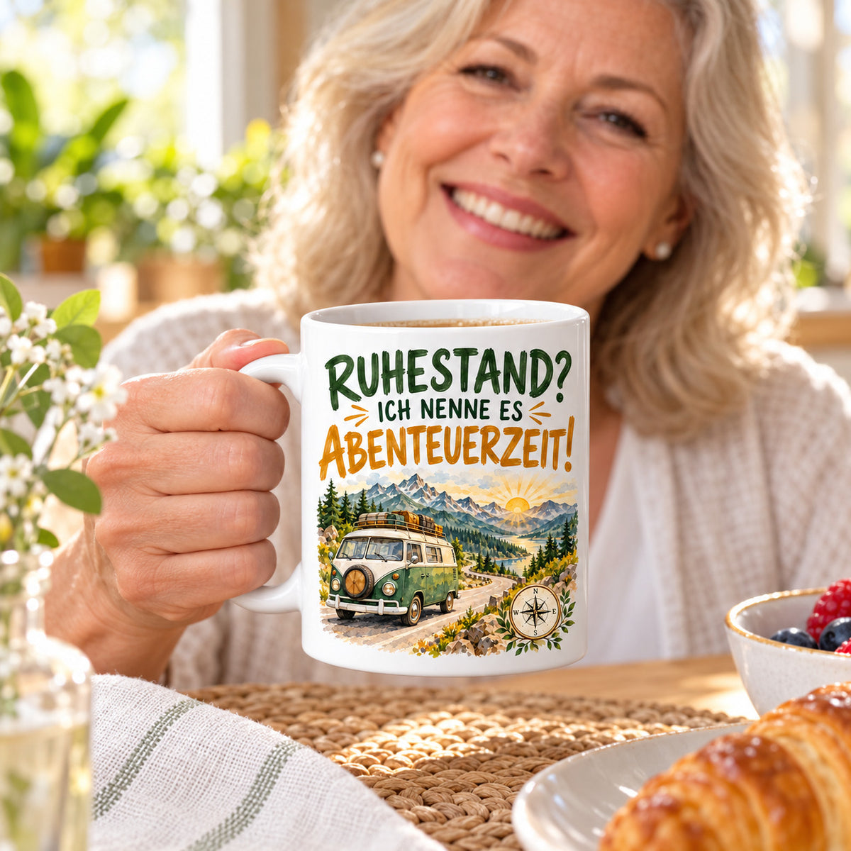 Rententasse mit Spruch Keramik 330ml Geschenk zum Ruhestand beidseitig