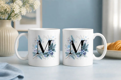 Winter Tasse A-Z Buchstaben 325 ml Keramik Geschenkidee personalisiert - WS-Trend.de
