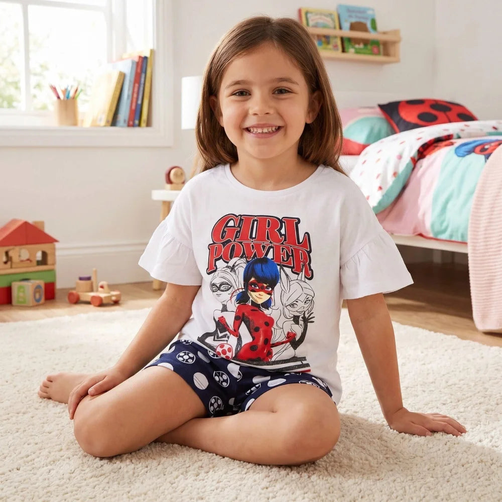 Miraculous Ladybug Queen Bee Kinder Schlafanzug Pyjama Kurz 104 - 128 baumwolle - WS-Trend.de