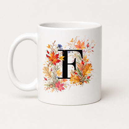 Herbst Tasse A-Z Buchstaben 325 ml Keramik Geschenkidee personalisiert