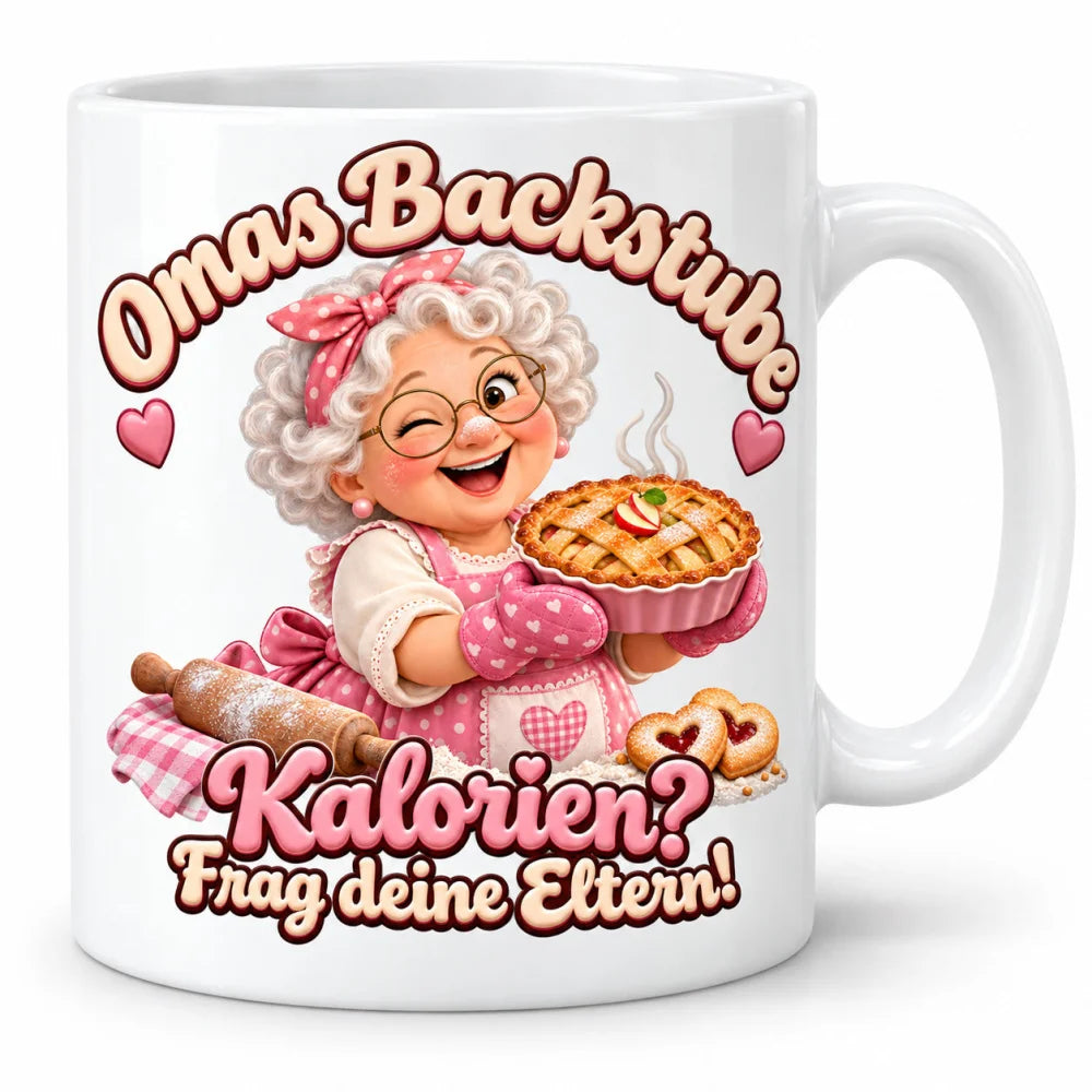 WS-Trend Omas Backstube Tasse 330 ml Oma ist super Geschenk mit Spruch - WS-Trend.de