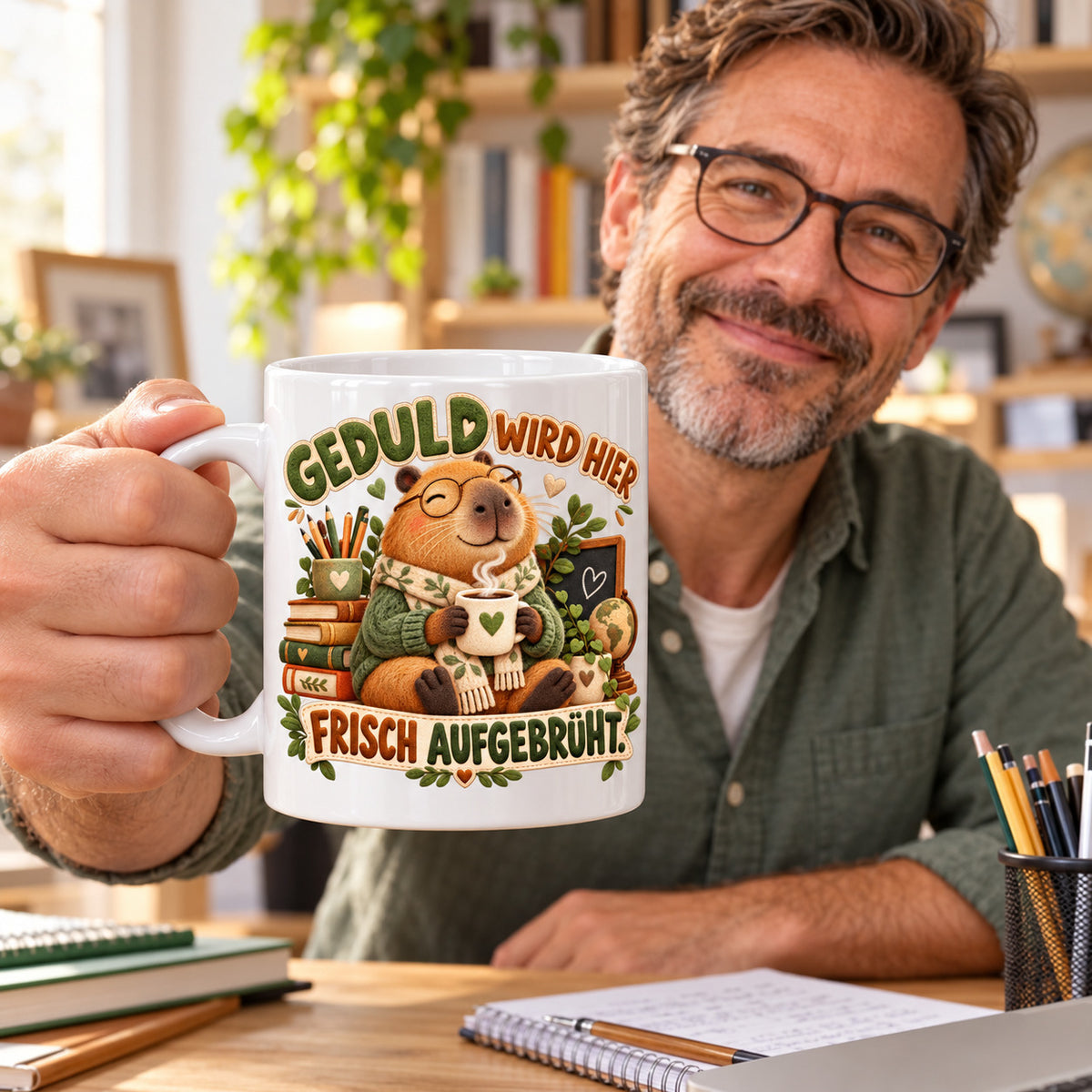 Lehrer Tasse Keramik 330 ml Geschenk Lehrerin Unterricht Spruch Kaffee