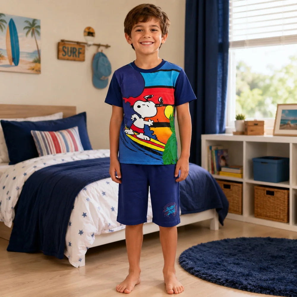 Peanuts Snoopy Kinder Sommerset Shorts plus T-Shirt 100% Baumwolle - WS-Trend.de