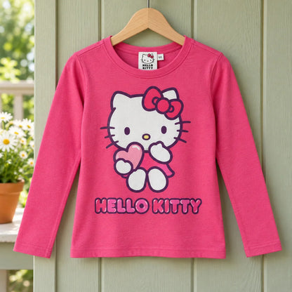 Hello Kitty Mädchen Langarmshirt Baumwolle Pink 98–128 - WS-Trend.de