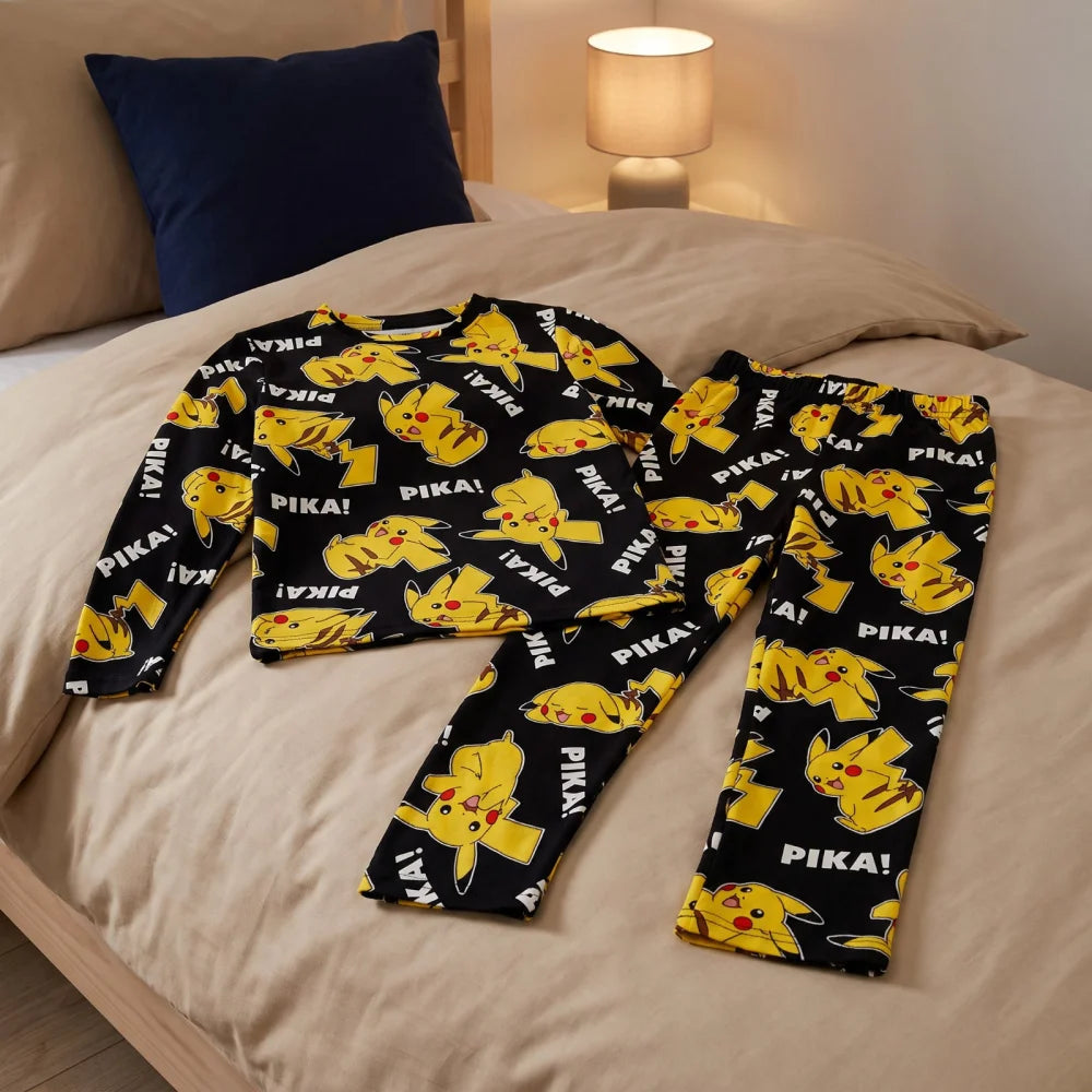 Pokemon Pikachu Kinder Jungen langarm Pyjama Schlafanzug Shirt Hose - WS-Trend.de