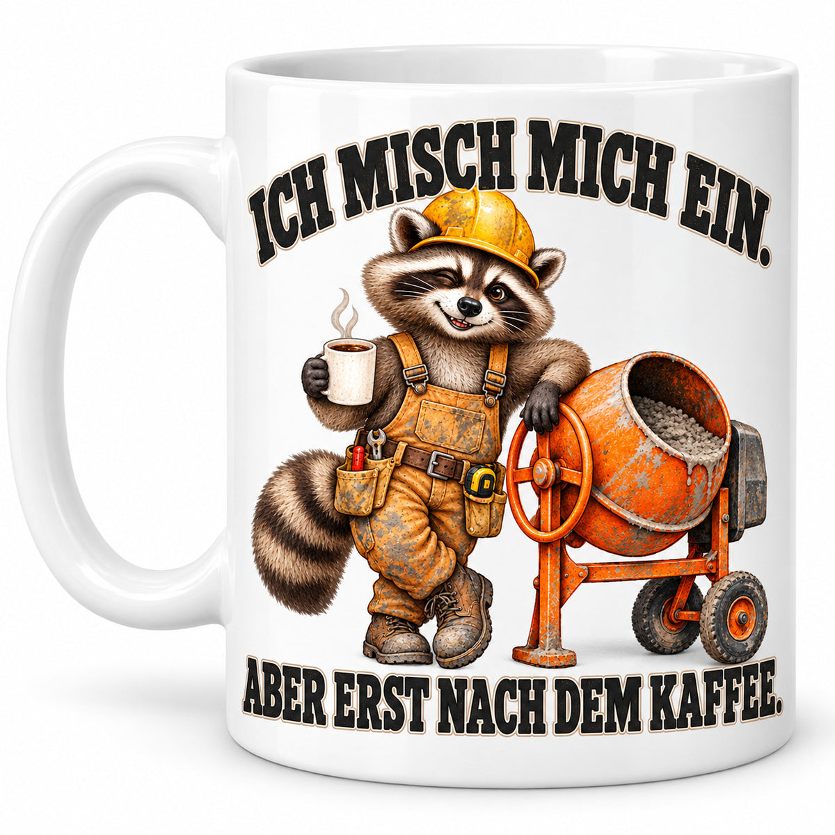 Baustellen Tasse Spruch Keramik 330 ml Geschenk Bauarbeiter beidseitig