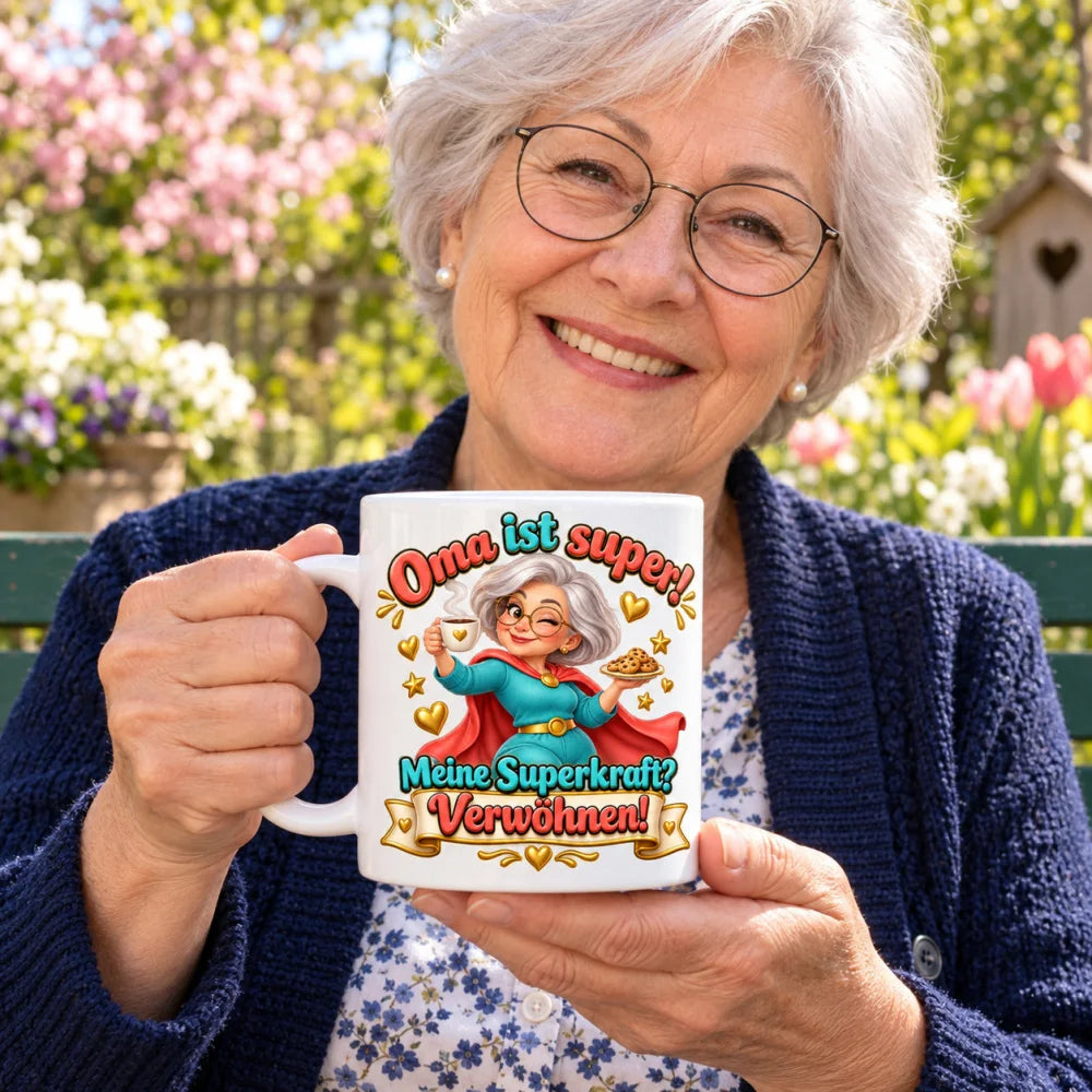 WS-Trend Superoma Tasse Keramik 330 ml Geschenk für Oma zum Geburtstag - WS-Trend.de