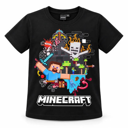 Minecraft Steve Pixel T-Shirt schwarz - WS-Trend.de