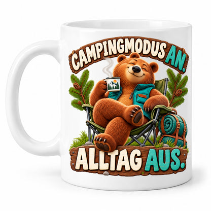 Camping Tasse Spruch Keramik 330 ml Geschenk Camper Wohnmobil Urlauber