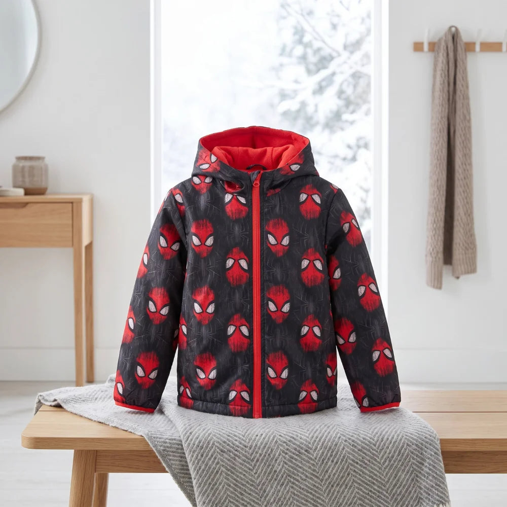 Regenjacke MARVEL Spiderman Kinder Herbstjacke Jungen Jacke mit Kapuze - WS-Trend.de