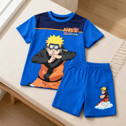Anime Naruto Shippuden Sommerset Shorts plus T-Shirt Gr. 104 bis 140 Baumwolle - WS-Trend.de