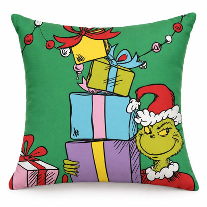 Der Grinch Weihnachts-Wendekissen 40x40x7 cm Grün - WS-Trend.de