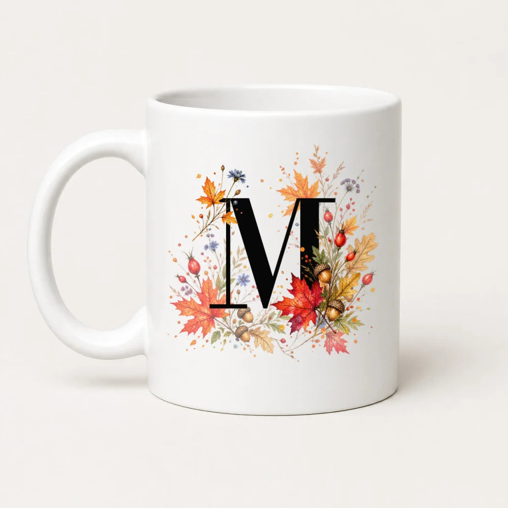 Herbst Tasse A-Z Buchstaben 325 ml Keramik Geschenkidee personalisiert - WS-Trend.de