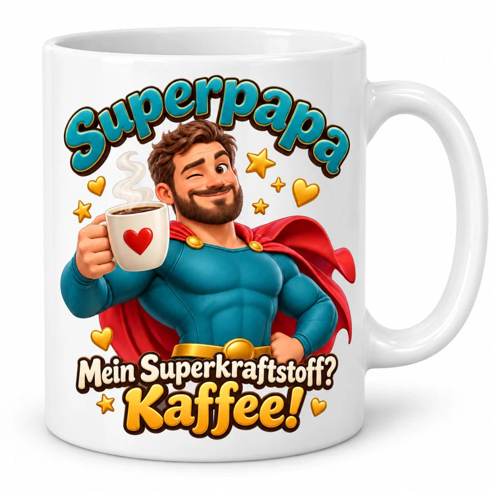 WS-Trend Superpapa Tasse Keramik 330 ml Geschenk für Papa zum Vatertag - WS-Trend.de