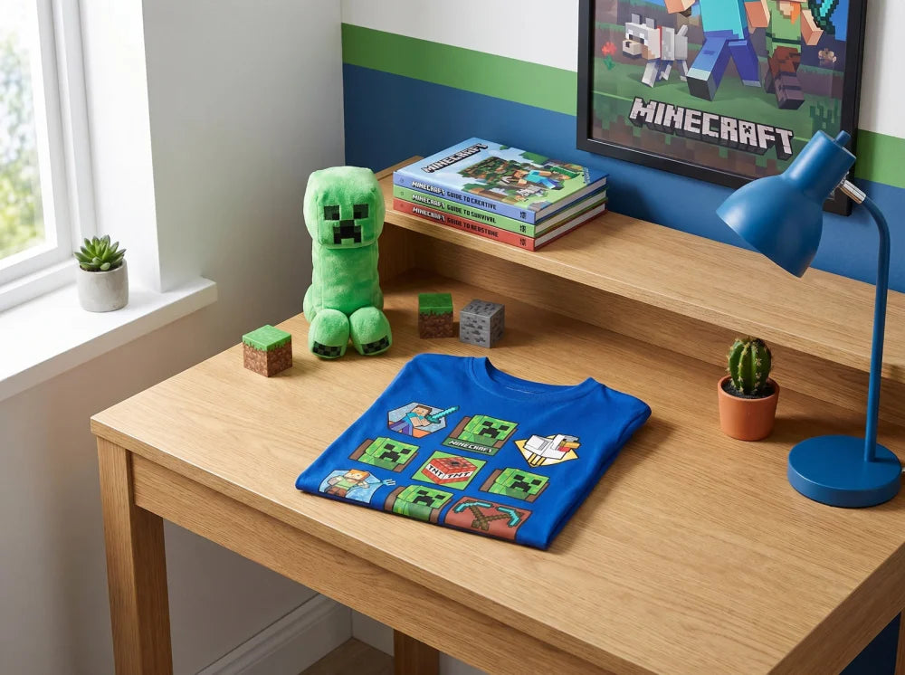 Minecraft Gamer Creeper Kinder T-Shirt Kurzarm Shirt Baumwolle 116 bis 146 - WS-Trend.de
