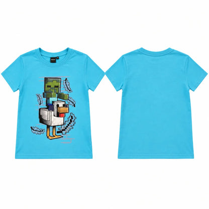 Minecraft Zombie und Huhn T-Shirt türkis - WS-Trend.de