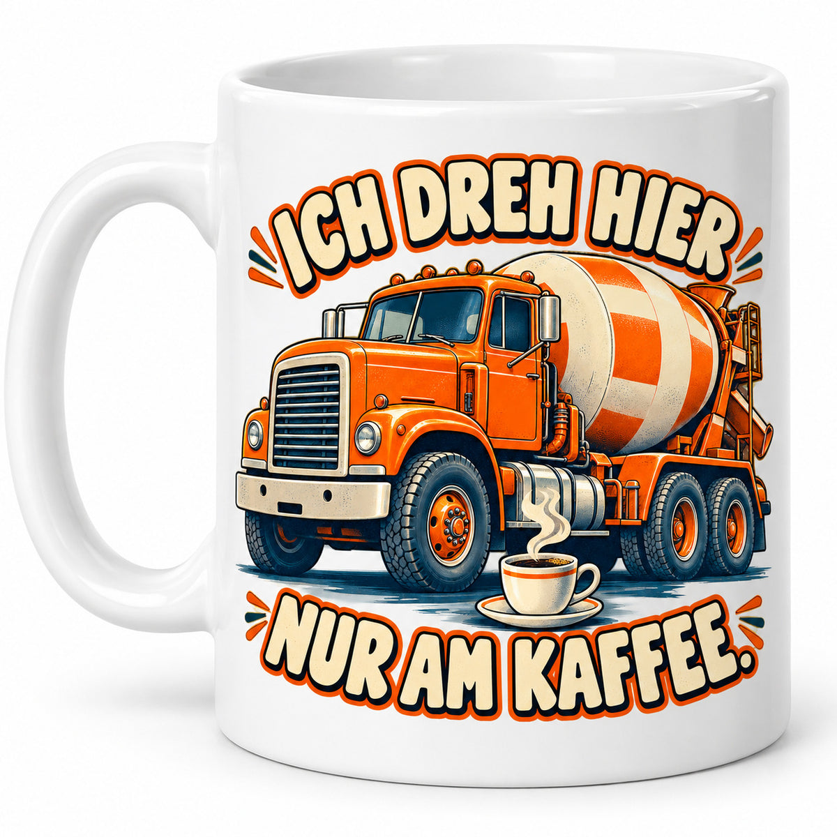 Baustellen Tasse Spruch Keramik 330 ml Geschenk Bauarbeiter beidseitig