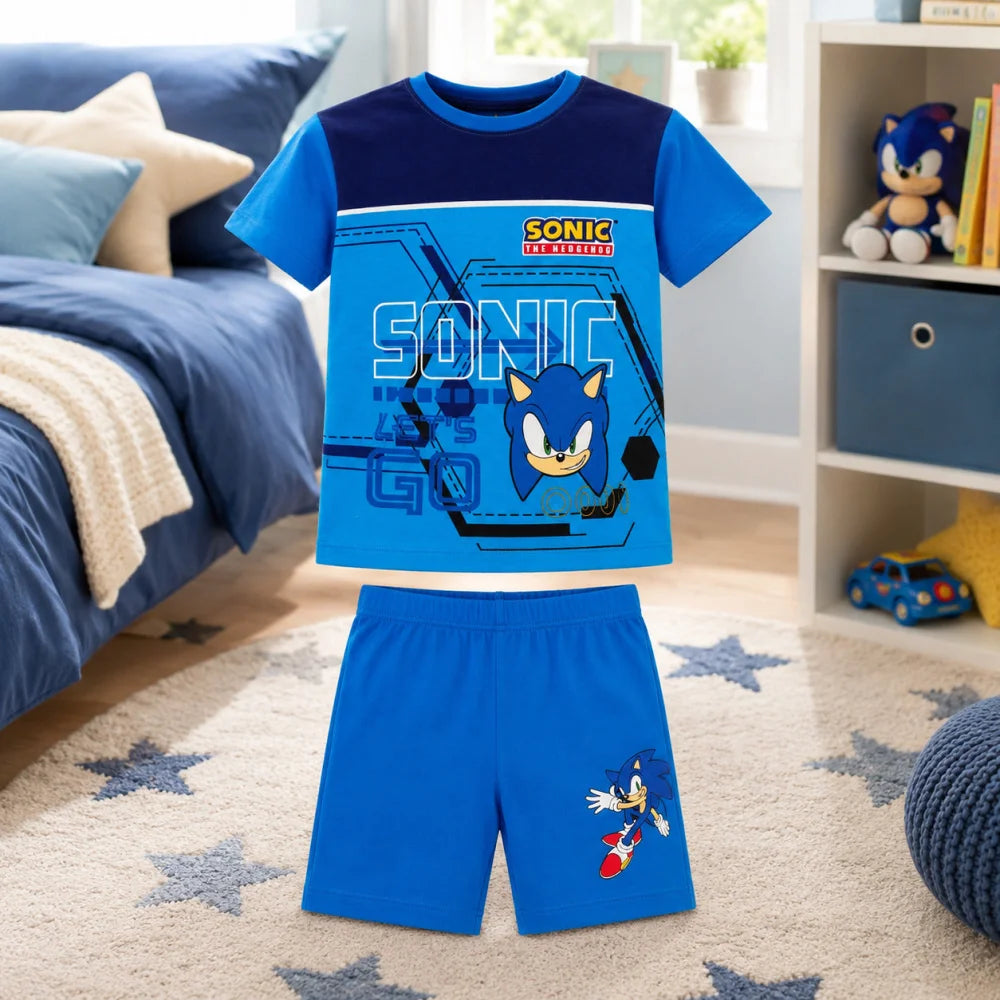 Sonic The Hedgehog Kinder Sommerset Shorts plus T-Shirt Gr. 98 Baumwolle - WS-Trend.de