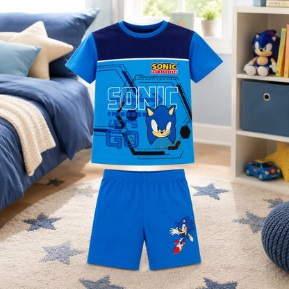 Sonic The Hedgehog Kinder Sommerset Shorts plus T-Shirt Gr. 98 Baumwolle - WS-Trend.de