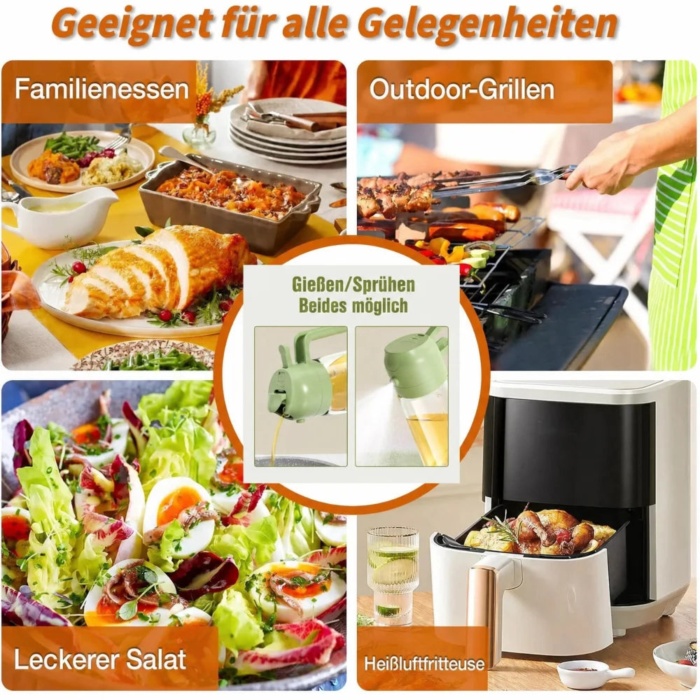 2-in-1-Ölspender und Ölsprüher Ölspenderflasche für Küchenspray 470 ml - WS-Trend.de