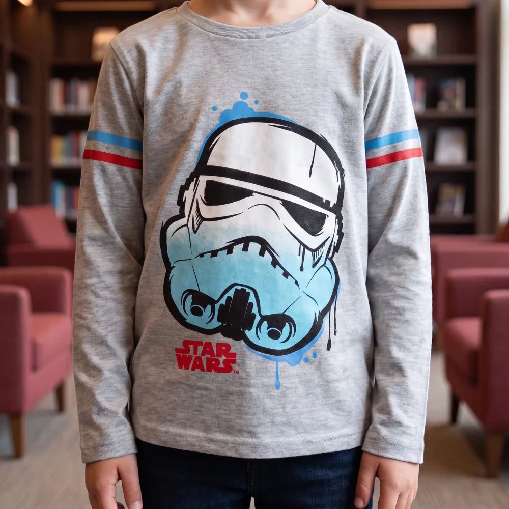 Print-Shirt Disney Star Wars Storm Trooper Kinder Jungen langarm Shirt Gr. 110-140 - WS-Trend.de