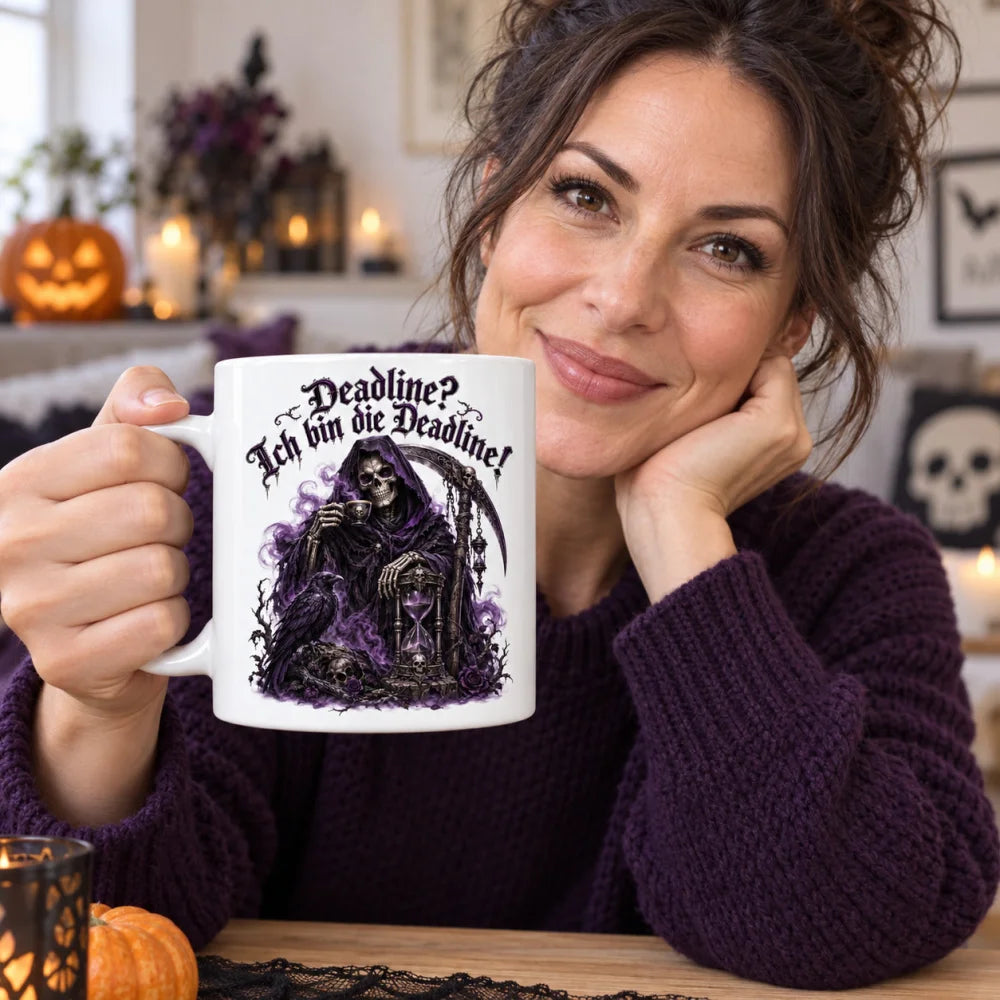 WS-Trend Die Deadline Horror Tasse Keramik 330 ml mit Motiv und Spruch - WS-Trend.de
