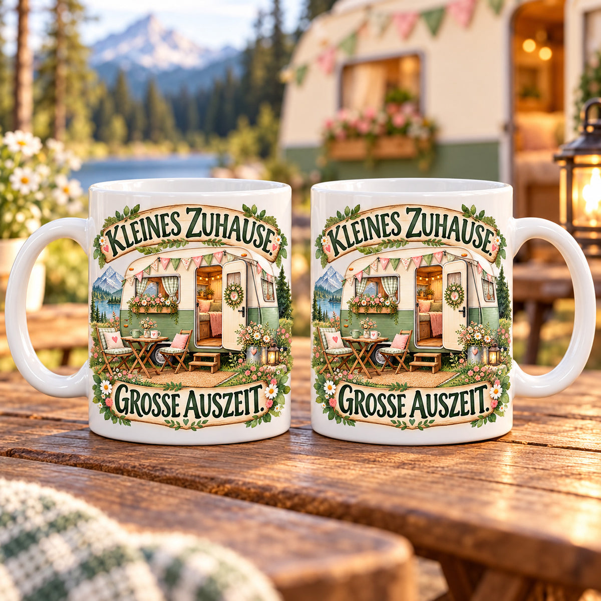 Camping Tasse Spruch Keramik 330 ml Geschenk Camper Wohnmobil Urlauber