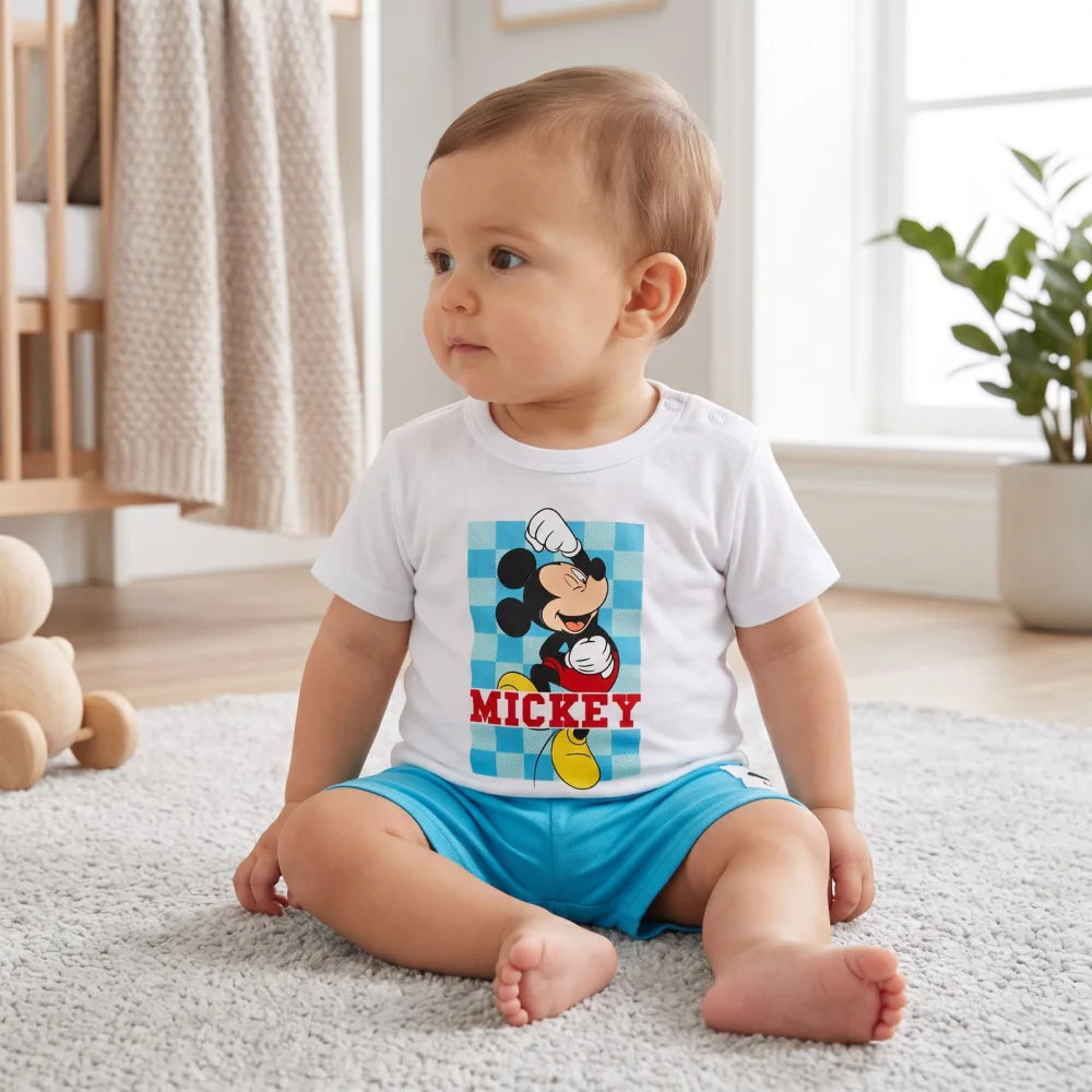 Disney Mickey Maus Baby kurzarm T-Shirt und Shorts Gr. 62 - 86 für Jungen - WS-Trend.de
