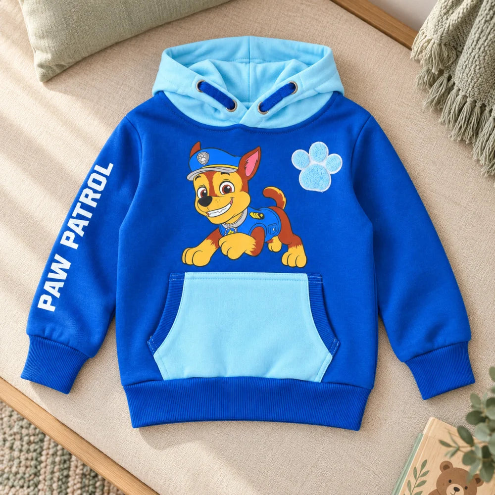 PAW Patrol Chase Kinder-Hoodie mit Kapuze Hellblau oder Dunkelblau 92–128 - WS-Trend.de