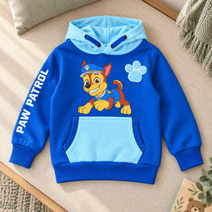 PAW Patrol Chase Kinder-Hoodie mit Kapuze Hellblau oder Dunkelblau 92–128 - WS-Trend.de