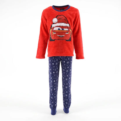 Disney Cars Lightning McQueen Weihnachts-Pyjama Coral-Fleece Größen 98–128 - WS-Trend.de