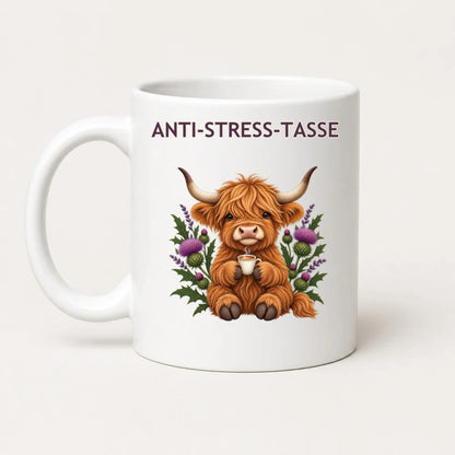 Anti-Stress-Tasse Highland-Rind – Keramikbecher 325 ml - WS-Trend.de