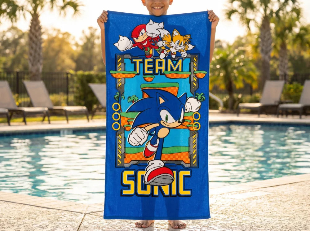 Sonic the Hedgehog Handtuch Badehandtuch Badetuch XL Strandtuch 70x140 - WS-Trend.de