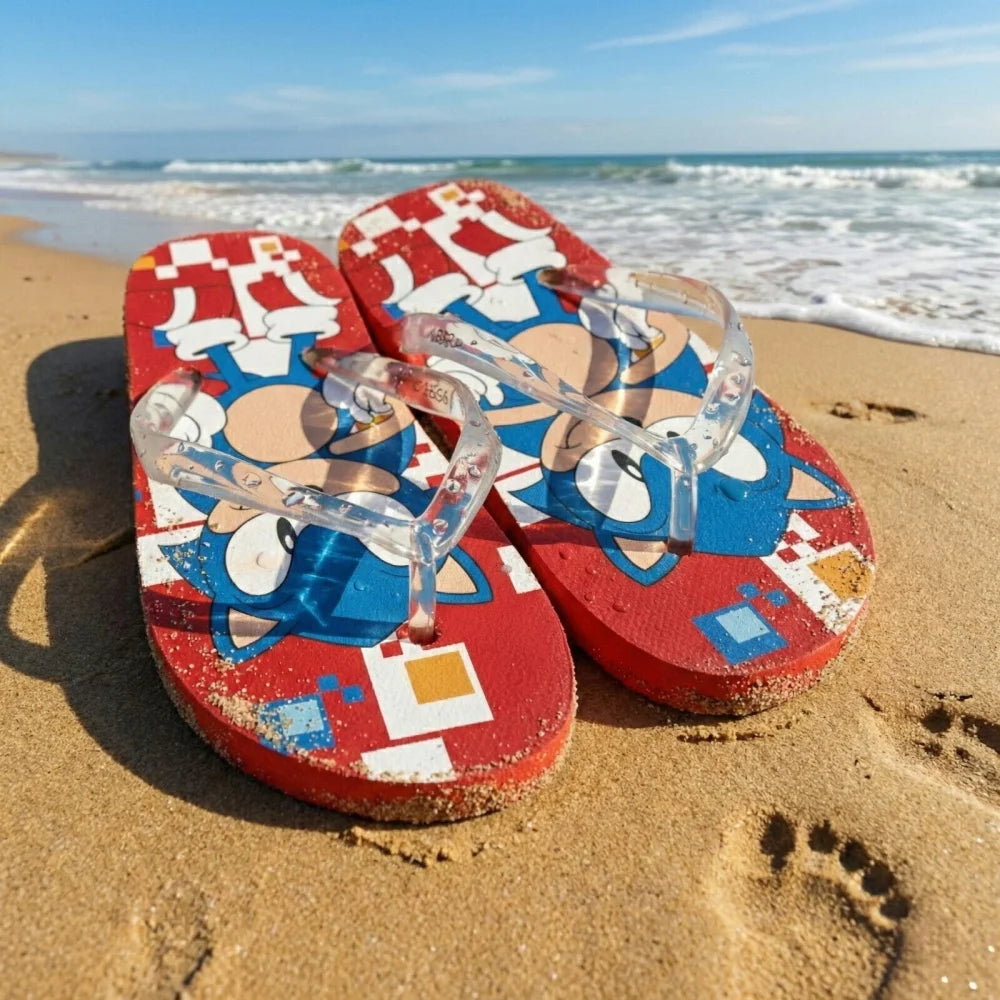 Sonic The Hedgehog Flip Flops Kinder Sandalen Zehentrenner Latschen Gr. 25-34 - WS-Trend.de