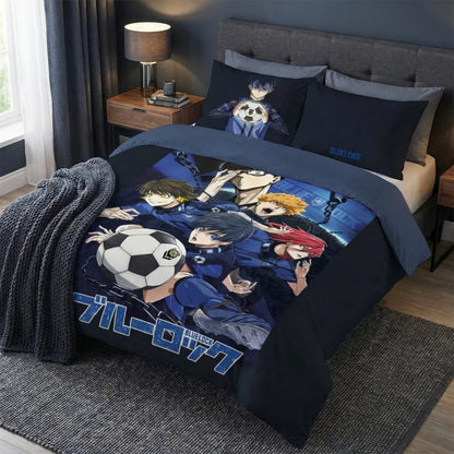 Blue Lock Anime Mikrofaser Bettwäsche 2tlg Set 135/140x200 63x63 cm - WS-Trend.de