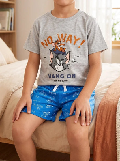 Tom und Jerry Jungen Kinder Pyjama Schlafanzug 98-128 Baumwolle - WS-Trend.de