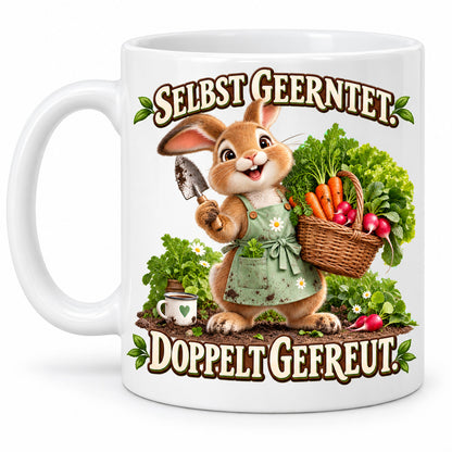 Garten Tasse Spruch Keramik 330ml Geschenk Datscha Schrebergarten bunt