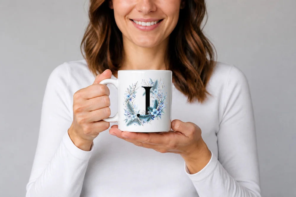 Winter Tasse A-Z Buchstaben 325 ml Keramik Geschenkidee personalisiert - WS-Trend.de