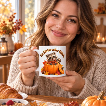 WS-Trend Herbst Tasse Waschbär mit Spruch Keramik 330 ml - WS-Trend.de
