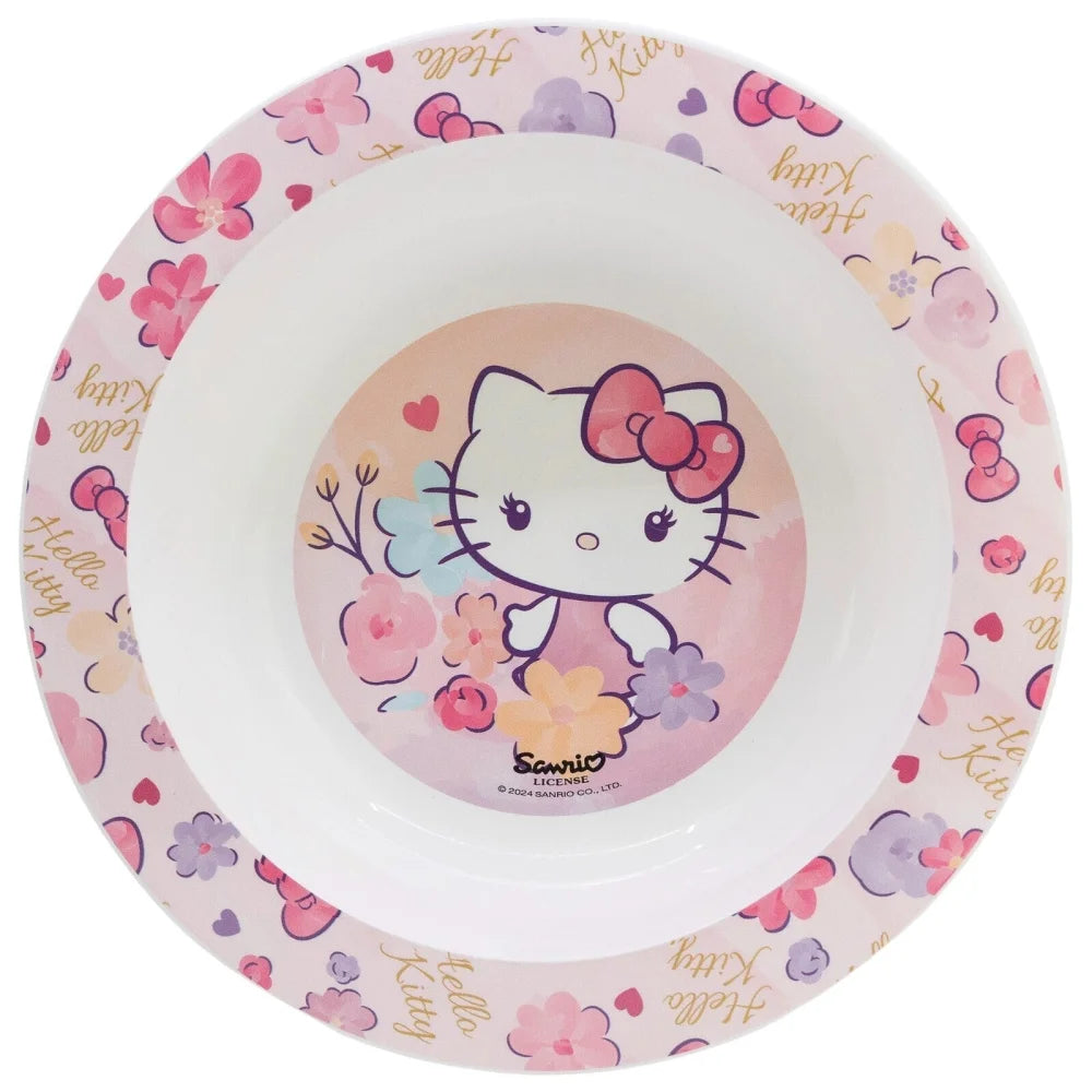 Hello Kitty Kinder Geschirr-Set 3 teilig Becher (260 ml) Teller Schüssel - WS-Trend.de